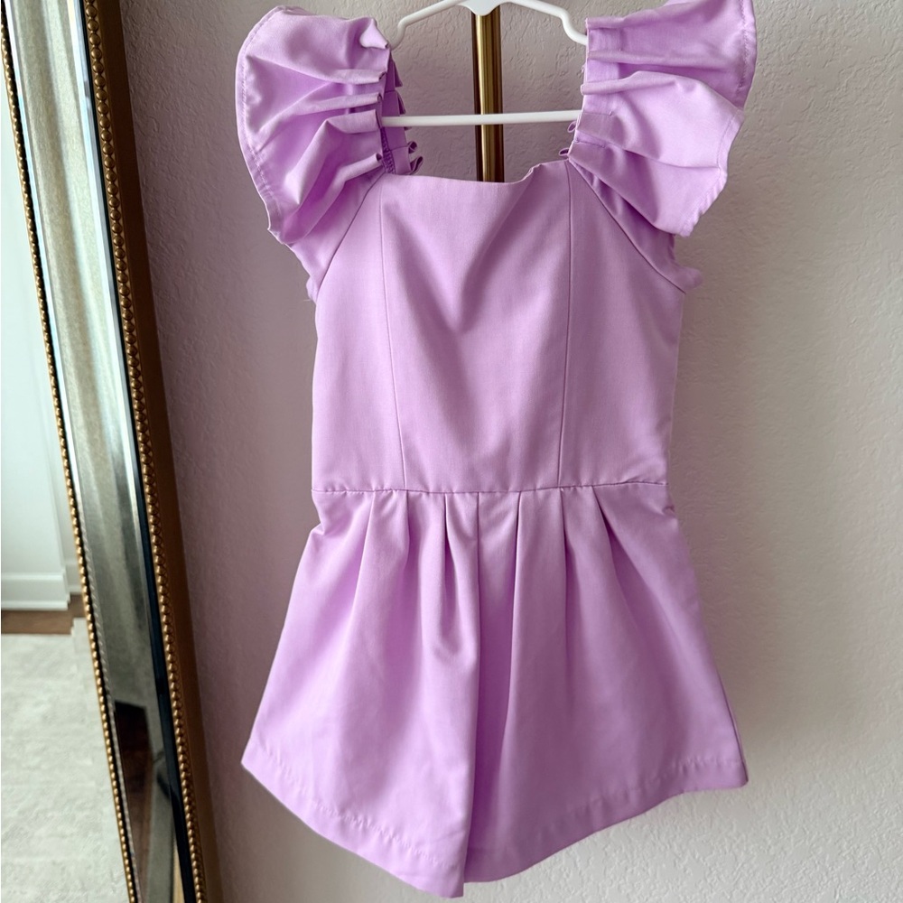 Habitual Lavender Ruffle-Sleeve Romper